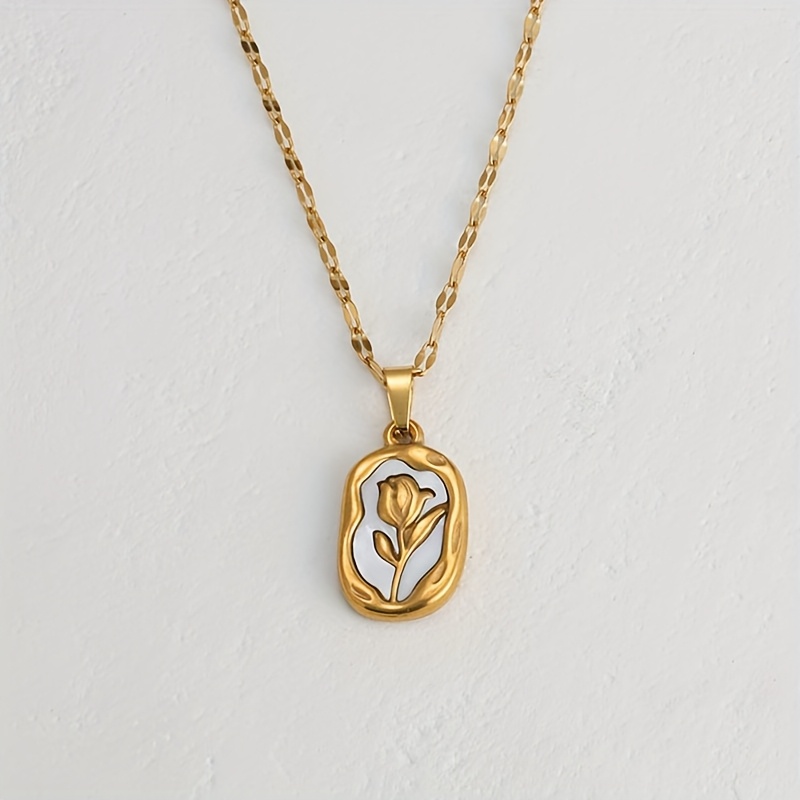 Women's Stainless Steel Rose Collarbone Chain Necklace